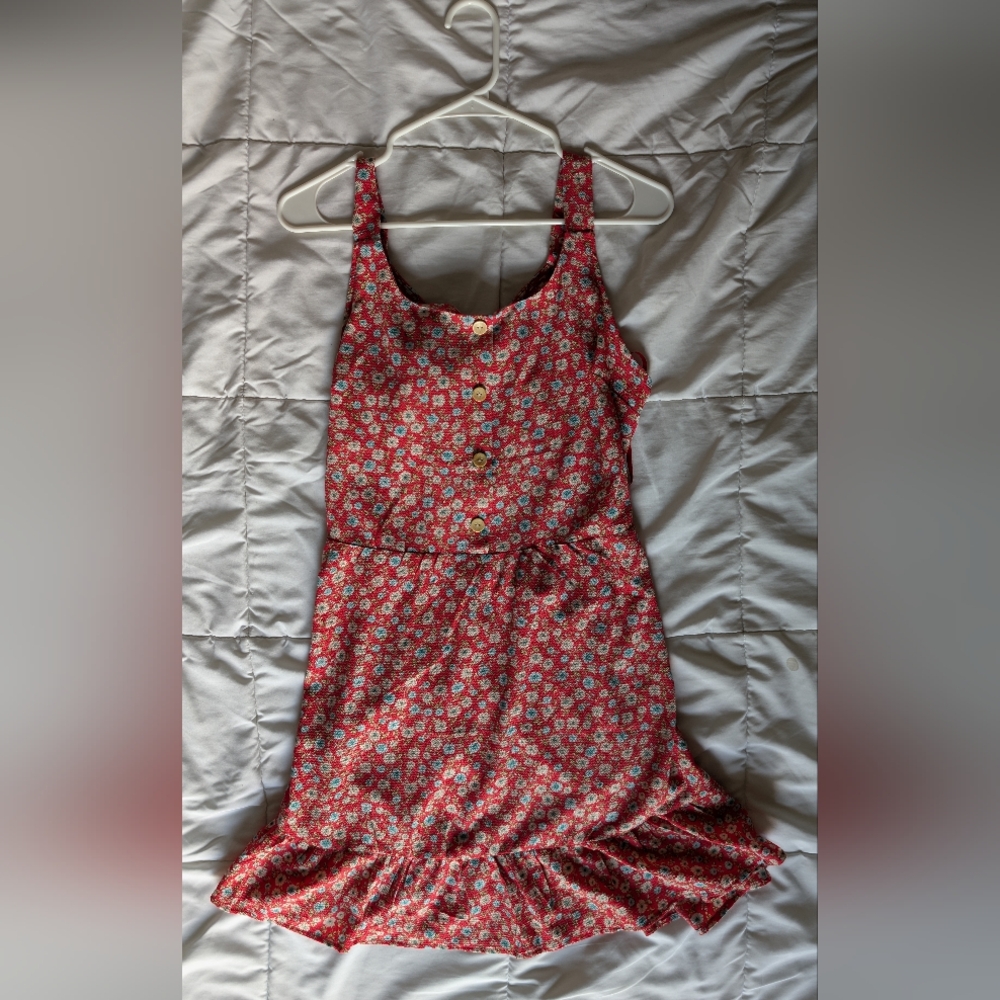 red floral Monteau dress